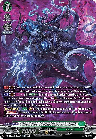 Fated One of Taboo, Zorga Nadir Card Front