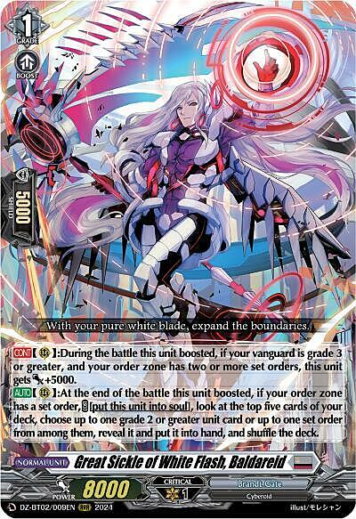 Great Sickle of White Flash, Baldareid Card Front