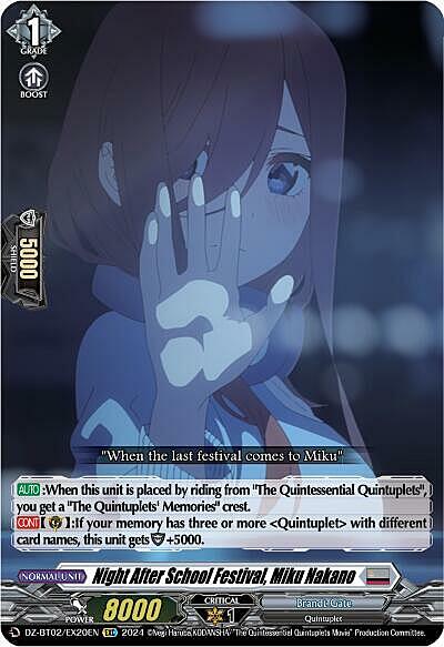 Night After School Festival, Miku Nakano Card Front