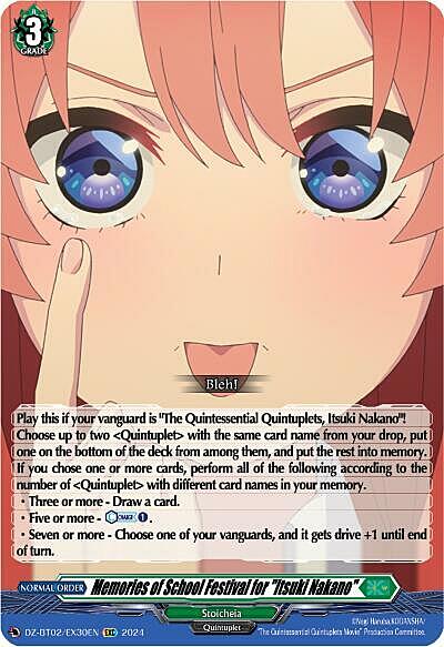 Memories of School Festival for "Itsuki Nakano" Card Front