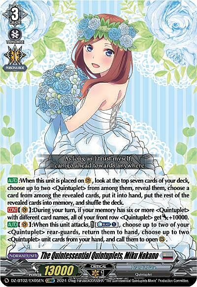 The Quintessential Quintuplets, Miku Nakano Card Front