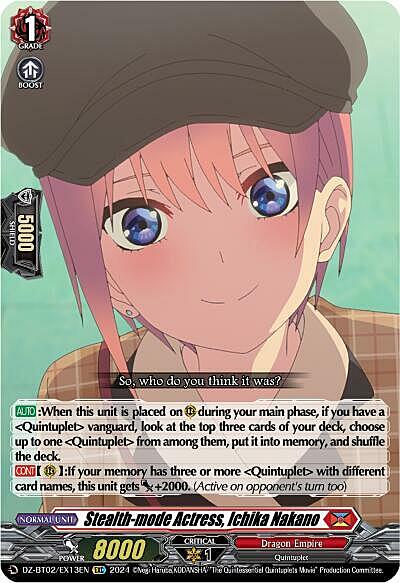 Stealth-mode Actress, Ichika Nakano Card Front