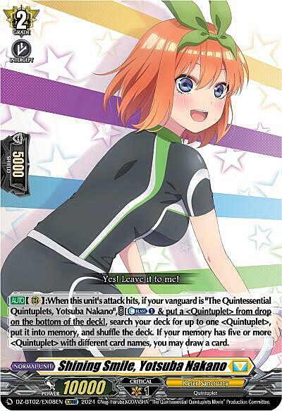 Shining Smile, Yotsuba Nakano Card Front
