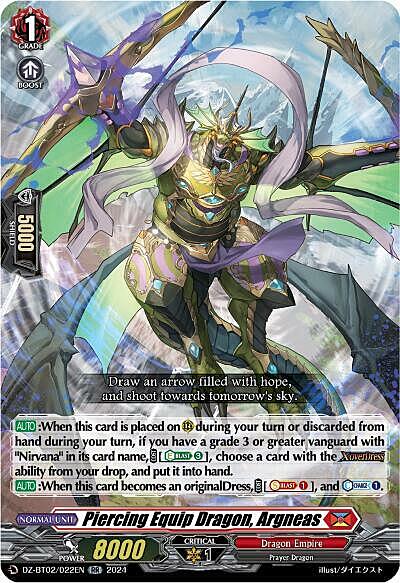 Piercing Equip Dragon, Argneas Card Front