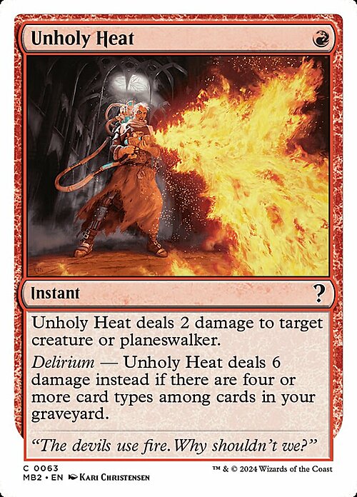 Unholy Heat Card Front