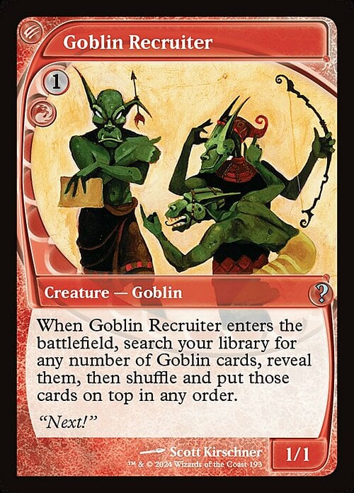 Goblin Recruiter Card Front