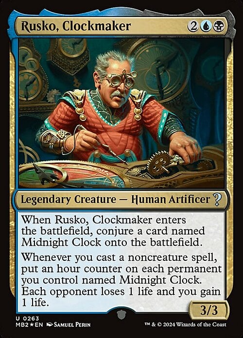 Rusko, Clockmaker Card Front