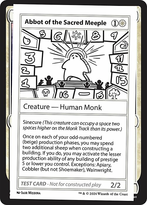 Abbot of the Sacred Meeple Card Front