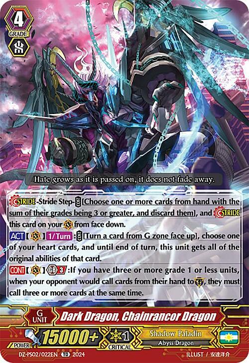 Dark Dragon, Chainrancor Dragon [V Format] Card Front