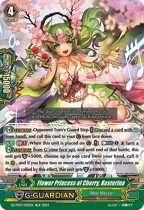 Flower Princess of Cherry, Kosterina Card Front