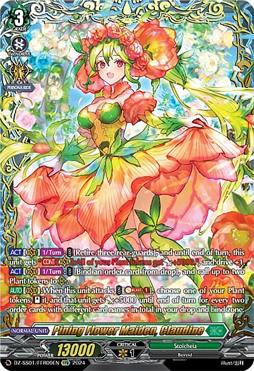 Pining Flower Maiden, Claudine Card Front