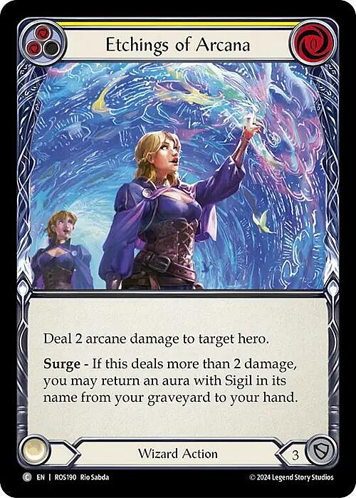 Etchings of Arcana - Yellow Card Front
