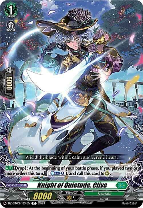 Knight of Quietude, Clive Card Front