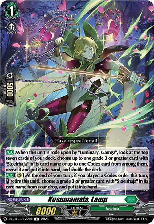 Kusumamala, Lamp Card Front