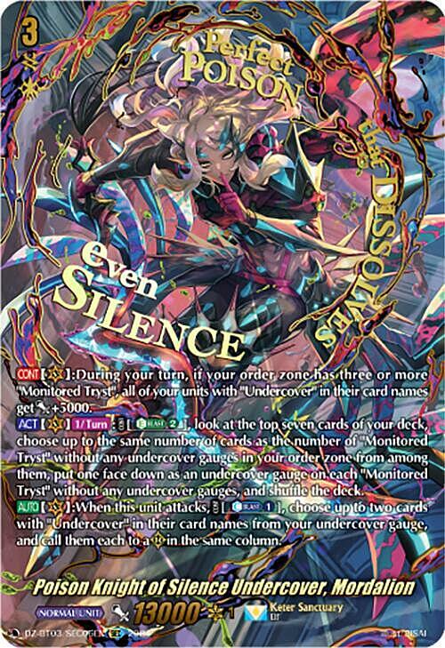 Poison Knight of Silence Undercover, Mordalion Card Front
