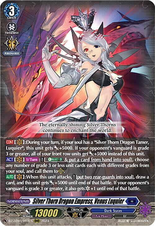 Silver Thorn Dragon Empress, Venus Luquier Card Front