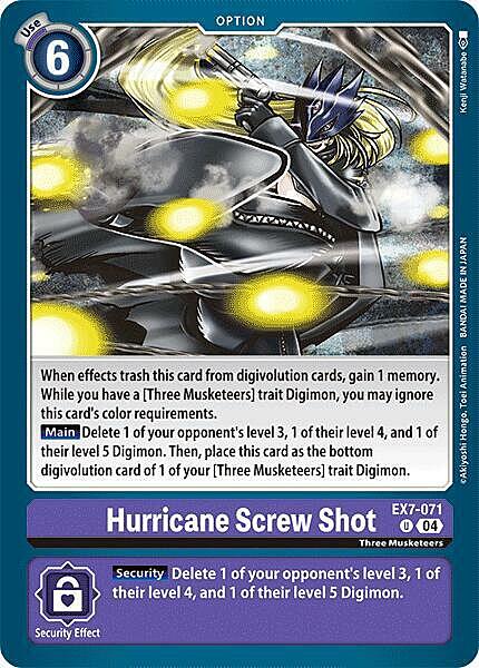 Hurricane Screw Shot Card Front