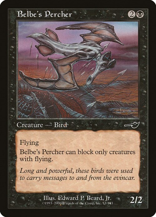 Belbe's Percher Card Front