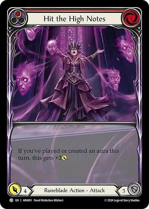 Hit the High Notes - Red Card Front