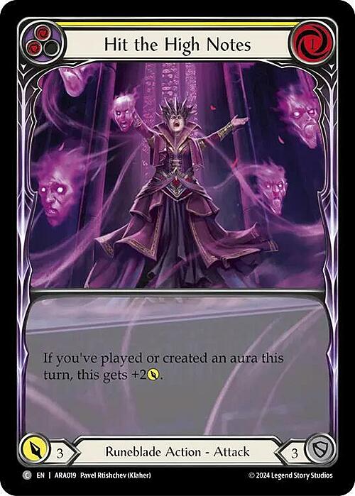 Hit the High Notes - Yellow Card Front