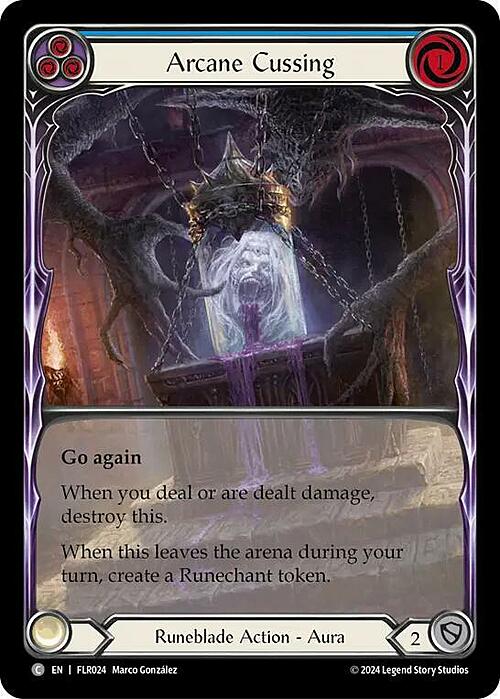 Arcane Cussing - Blue Card Front