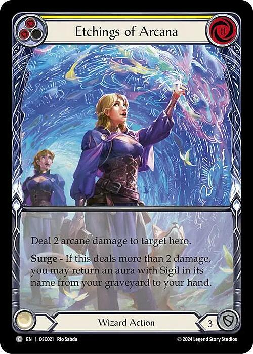Etchings of Arcana - Yellow Card Front