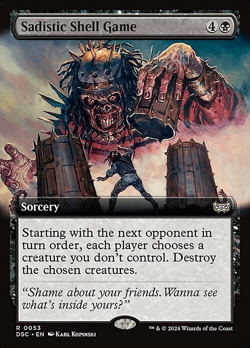 Sadistic Shell Game Card Front