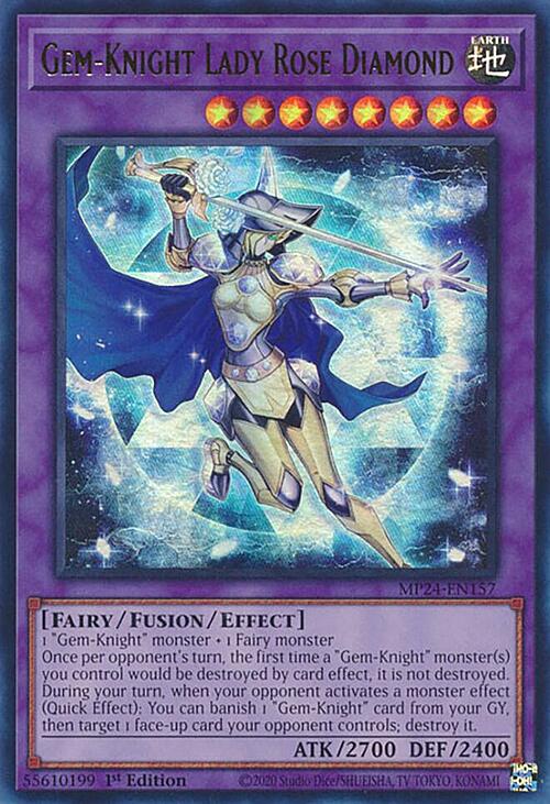 Gem-Knight Lady Rose Diamond Card Front