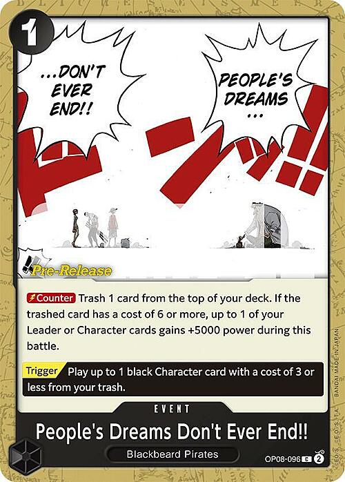 People's Dreams Don't Ever End!! Card Front