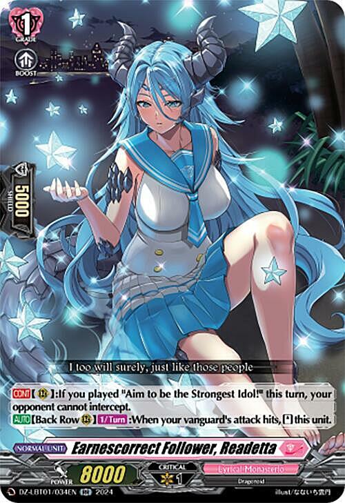 Earnescorrect Follower, Readetta Card Front