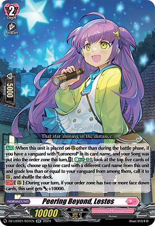 Peering Beyond, Lestes Card Front