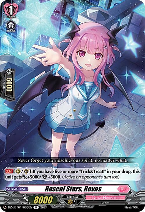 Rascal Stars, Rovas Card Front