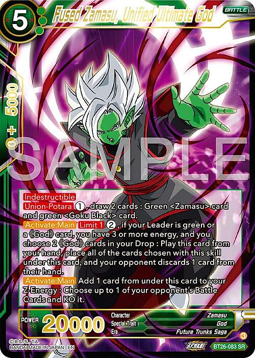 Fused Zamasu, Unified Ultimate God Card Front