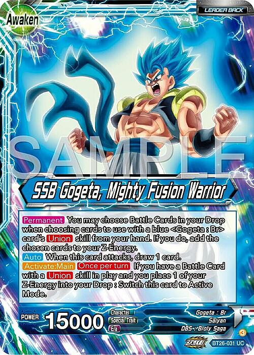 Gogeta // SSB Gogeta, Mighty Fusion Warrior Card Front