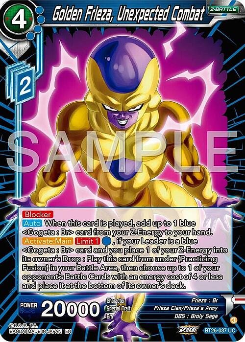 Golden Frieza, Unexpected Combat Card Front