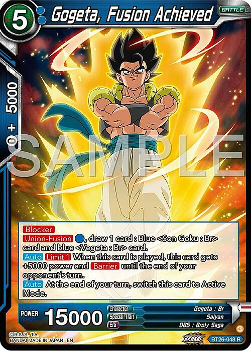 Gogeta, Fusion Achieved Card Front