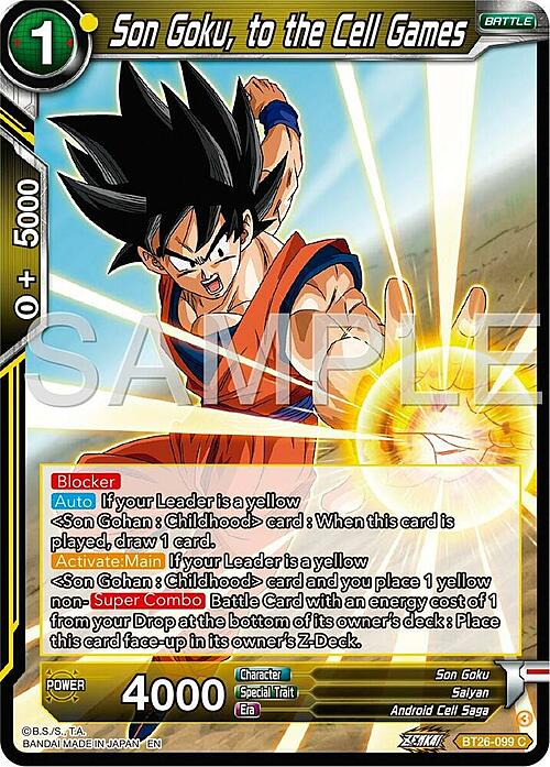 Son Goku, to the Cell Games Card Front