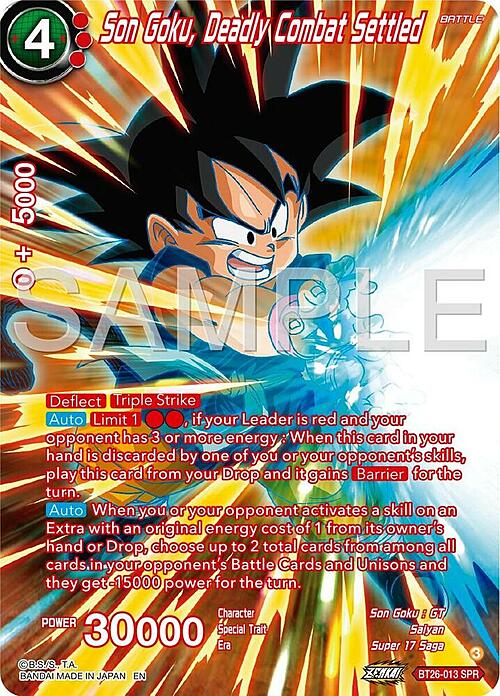 Son Goku, Deadly Combat Settled Card Front
