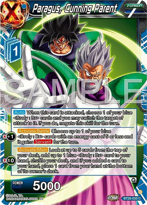 Paragus, Cunning Parent Card Front