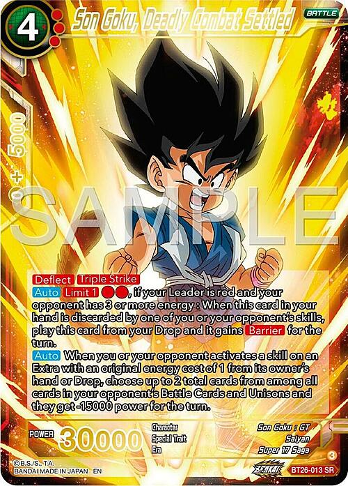 Son Goku, Deadly Combat Settled Card Front