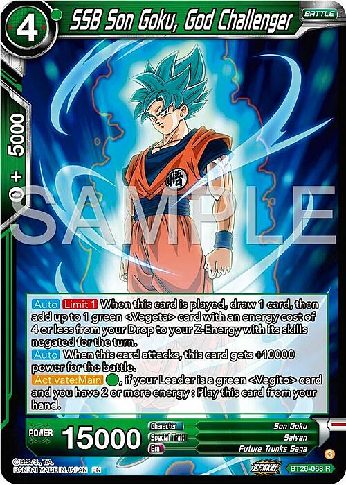SSB Son Goku, God Challenger Card Front