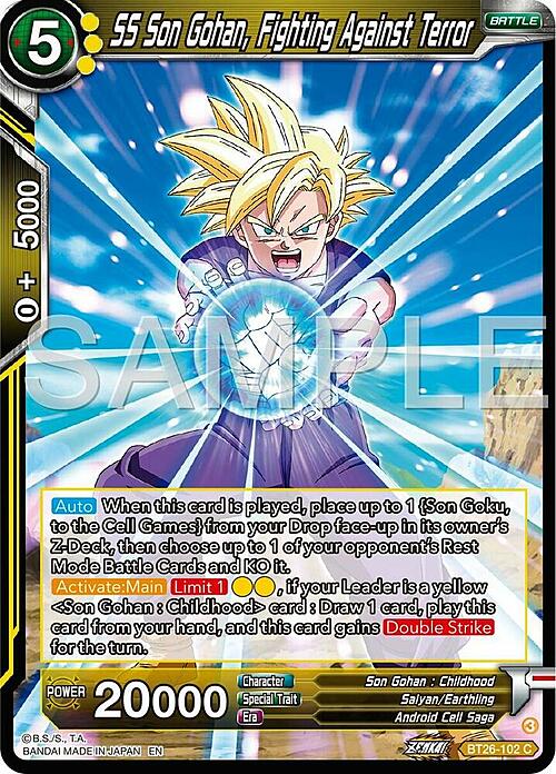 SS Son Gohan, Fighting Against Terror Card Front
