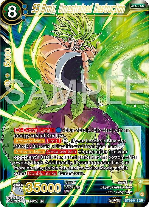 SS Broly, Unrestrained Destruction Card Front