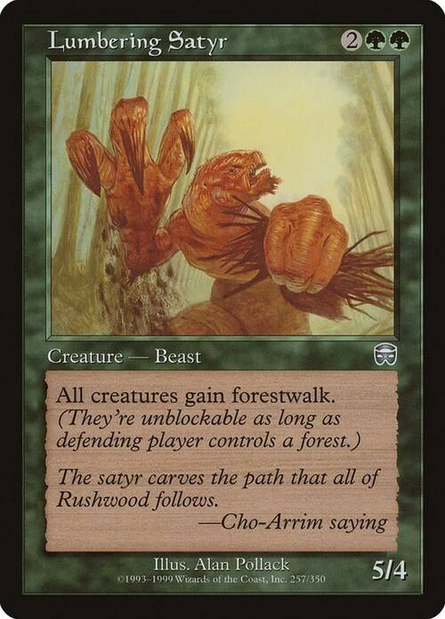 Lumbering Satyr Card Front