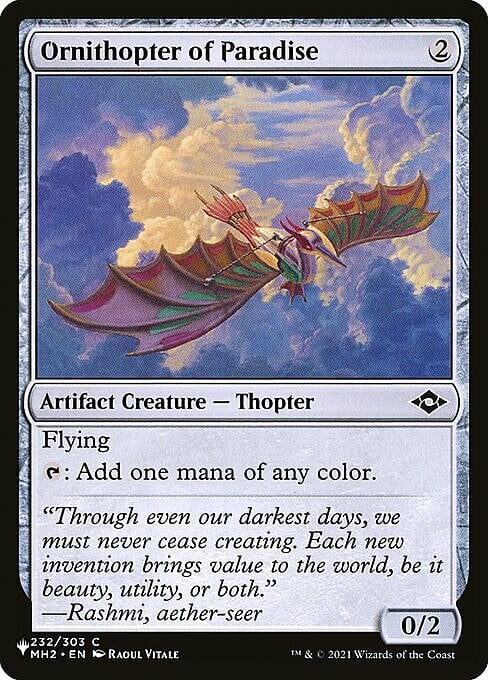 Ornithopter of Paradise Card Front