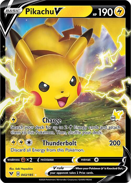 Pikachu V Card Front