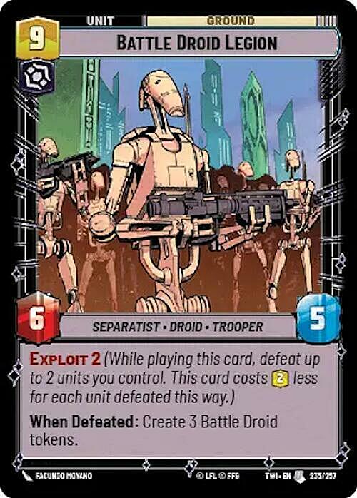 Battle Droid Legion Card Front