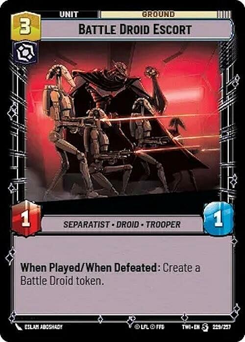 Battle Droid Escort Card Front