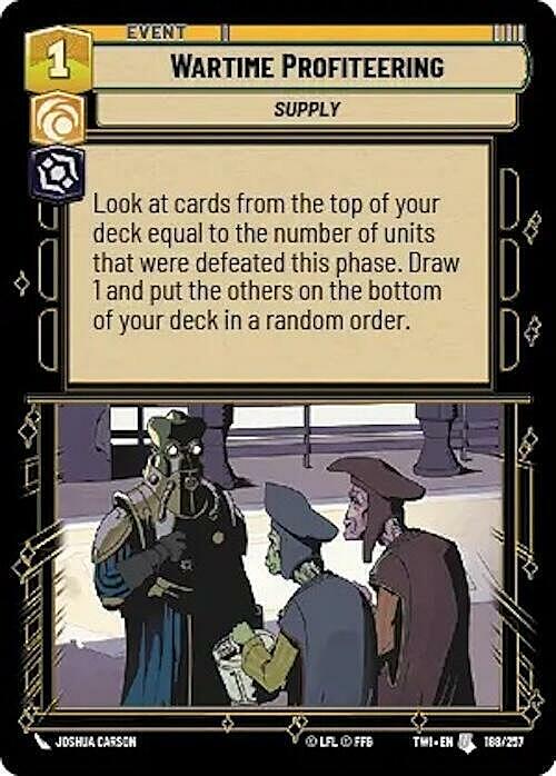 Wartime Profiteering Card Front