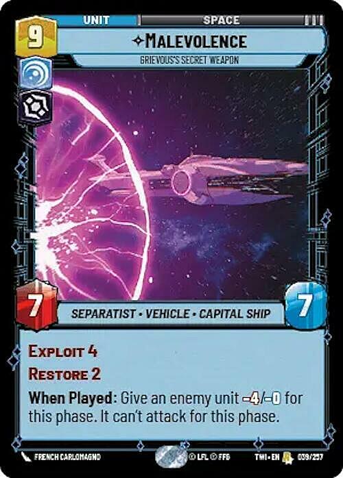 Malevolence - Grievous’s Secret Weapon Card Front